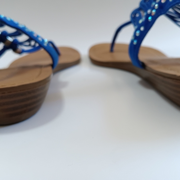 CLEARANCE SALE!! Madden Girl Vibrant Blue Embellished Sandals - Picture 10 of 12